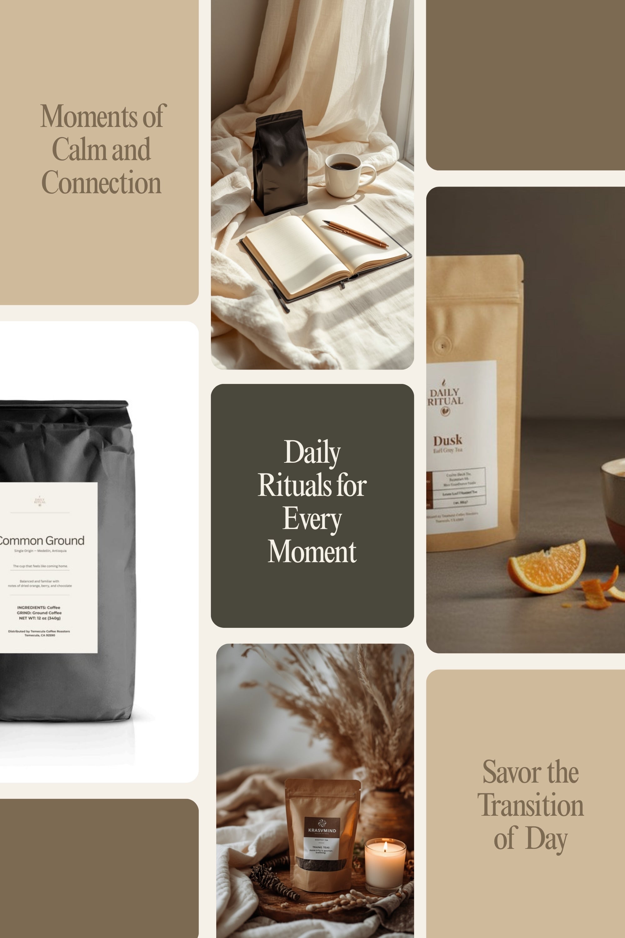 The Whole Day bundle by Daily Ritual, Common Ground Colombia coffee and Dusk Earl Grey loose leaf tea