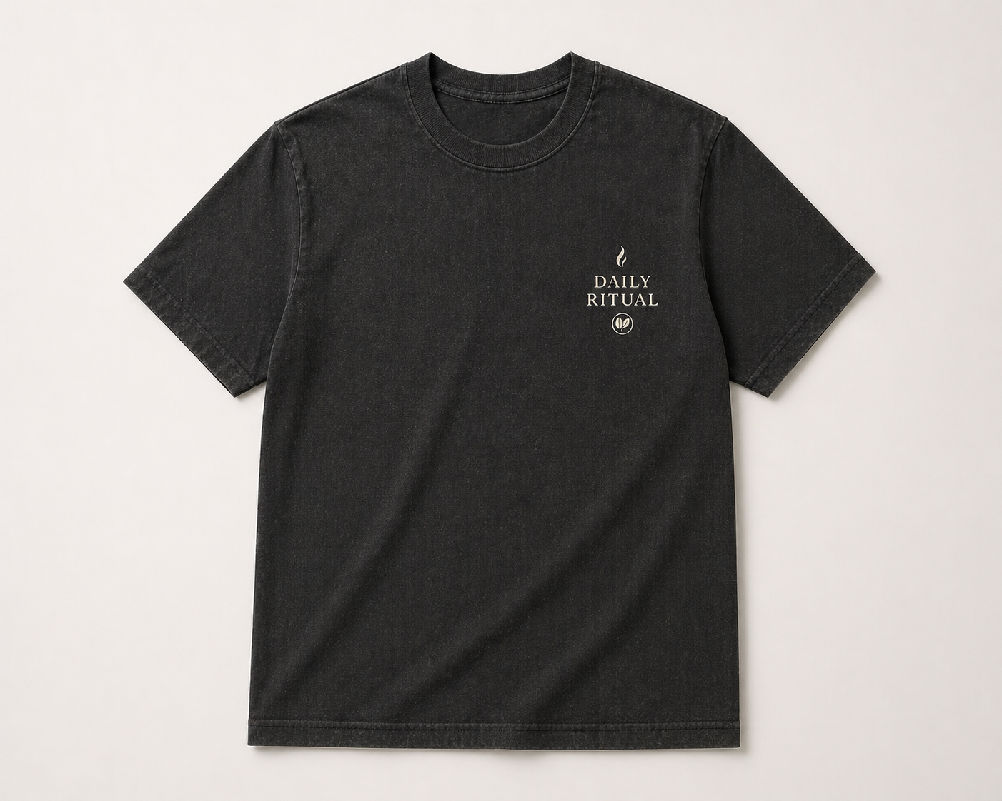 Daily Ritual Tee, unisex cotton t-shirt with minimal Daily Ritual print